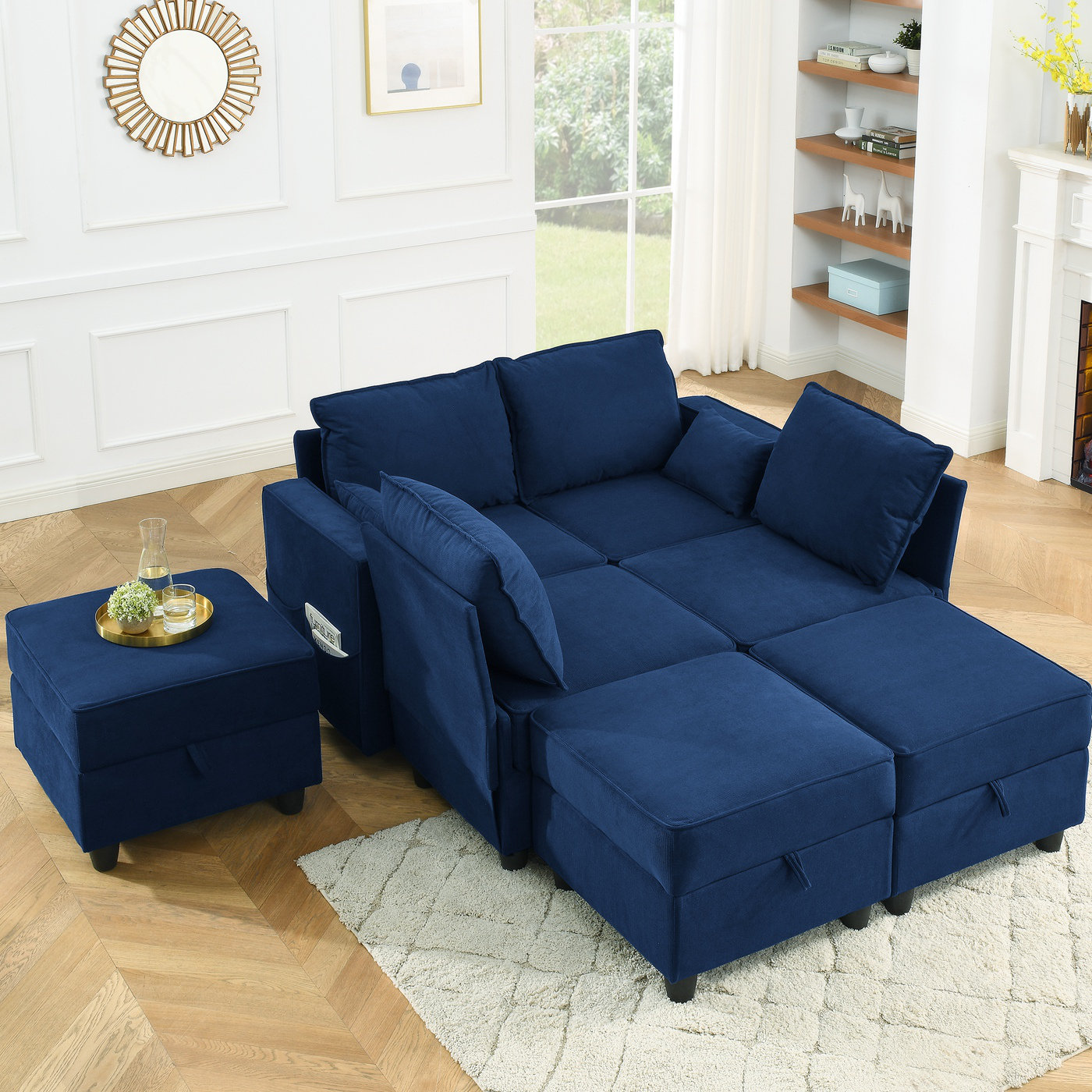 GZMWON 88.38" Upholstered Sofa Modern Sofa Living Room Couch Living